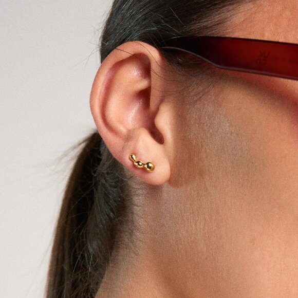 NWT Hey Harper Gold Blowing Bubbles Earrings - Picture 2 of 6